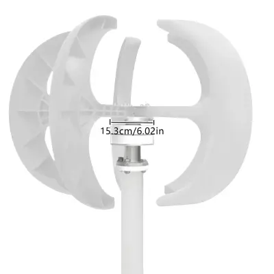 Generator vetrne turbine, 600 W moči, 5-krakovna zasnova, vertikalna os lanternaste oblike, BELE