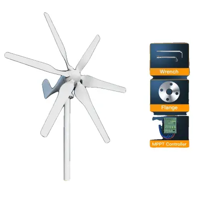 3000W Vetrna Turbina, Nizka Hitrost Zagon, Več Možnostih Napetosti, Brezplačni MPPT krmilnik, 3000W, 12V