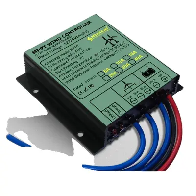 Nadzornik za polnjenje vetra, MPPT, vodoodporen, 20A, 12V 24V AVTO