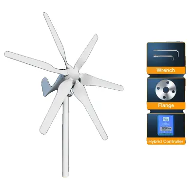 3000W Vetrna Turbina, Nizka Hitrost Začetka, Več Možnostih Napetosti, Z Hibridnim Nadzorom, 3000W, 48V