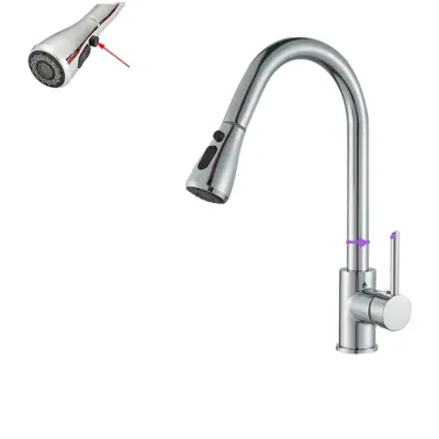 Kuhinjska pipa, senzorjska tehnologija, mat črna površina, Krom B