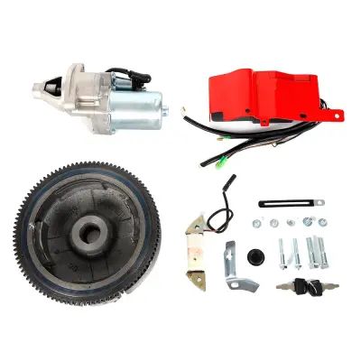 Komplet za električni zagon za Honda GX340 GX390, vključuje starter motor, flywheel, polnilno tuljavo, črna