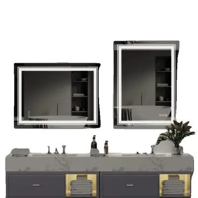 LED ogledalo za kopalnico, dvojna osvetlitev, brez utripanja, 60x80cm(24x32 inch)