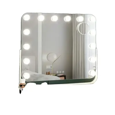 Ogledalo za ličenje, 14 LED luči, 10x povečavo, 360° rotacija