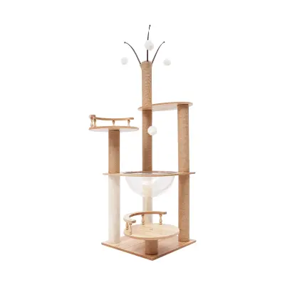 Mačja drevesa, 4-nivojski dizajn, varne opazovalne platforme, Les, 4XL