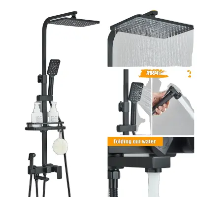 Kopalniška tuš naprava, 3 načini delovanja, nastavljiva višina, 4 način Črna A