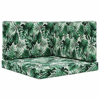 vidaXL Zunanja blazina za kavč 3 pcs Vzorec lista Poliester