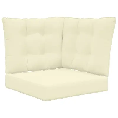 vidaXL Zunanja blazina za kavč 3 pcs krema Poliester