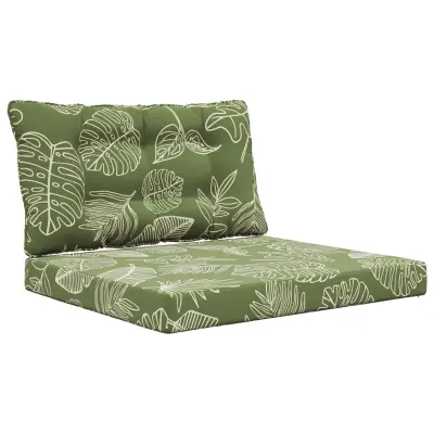 vidaXL Zunanja blazina za kavč 2 pcs Listnati dizajn Poliester