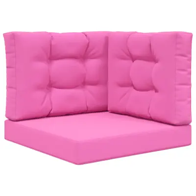 vidaXL Zunanja blazina za kavč 3 pcs Roza Poliester