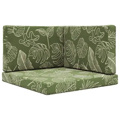 vidaXL Zunanja blazina za kavč 3 pcs Listnati dizajn Poliester