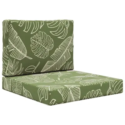 vidaXL Zunanja blazina za kavč 2 pcs Listnati dizajn Poliester