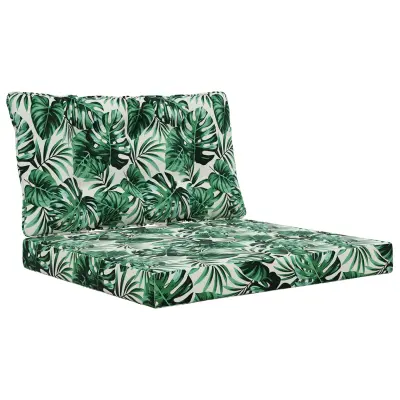 vidaXL Zunanja blazina za kavč 2 pcs Vzorec lista Poliester