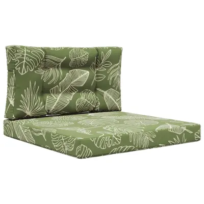 vidaXL Zunanja blazina za kavč 2 pcs Listnati dizajn Poliester