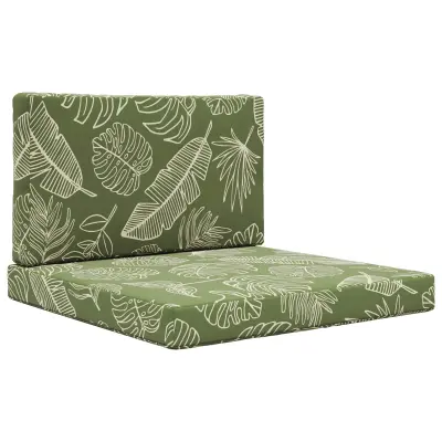 vidaXL Zunanja blazina za kavč 2 pcs Listnati dizajn Poliester