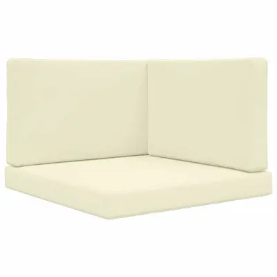 vidaXL Zunanja blazina za kavč 3 pcs krema Poliester