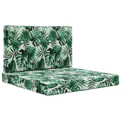 vidaXL Zunanja blazina za kavč 2 pcs Vzorec lista Poliester