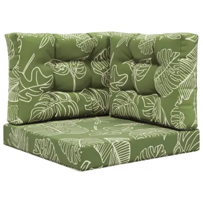 vidaXL Zunanja blazina za kavč 3 pcs Listnati dizajn Poliester