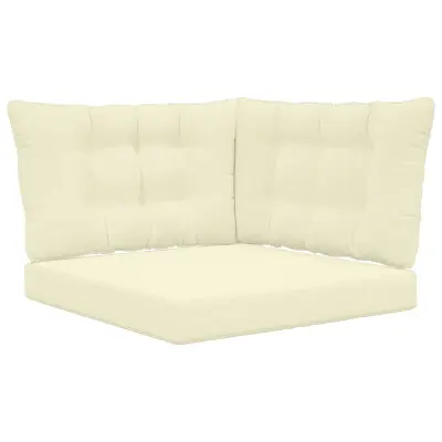 vidaXL Zunanja blazina za kavč 3 pcs krema Poliester
