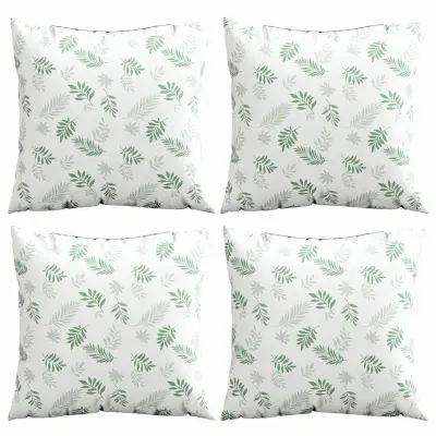 vidaXL Razprševne blazine List 4 pcs Vzorec lista 40 x 40 cm Poliester