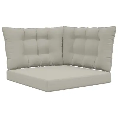 vidaXL Zunanja blazina za kavč 3 pcs Siva Poliester