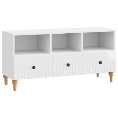 vidaXL TV omarica Visok Sijaj Bel 102 x 34,5 x 50 cm