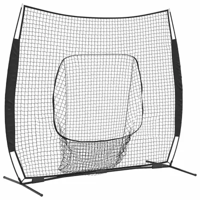 vidaXL Mreža za vadbo baseballa Črna 250 x 106 x 209 cm Poliester