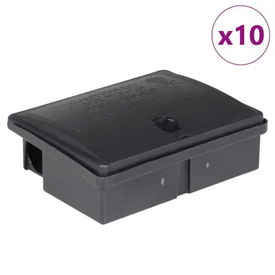 vidaXL Pasti za miši 10 kosov ?rne 13x10x4 cm