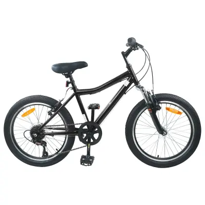 vidaXL Otroško Kolo 24 Palcev 6-Speed priporočeno za 8-12 let Črna