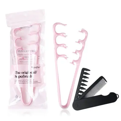 2-v-1 zložljiv glavnik – teksturiran volumen za tanke lase Pink