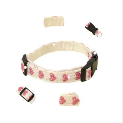 Mekani bombažni ovratnik – nastavljiv rožnat za male pse in mačke  S