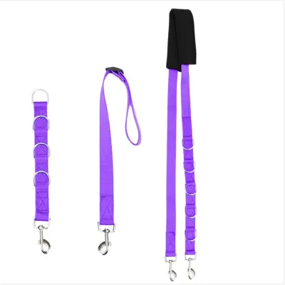 Tridelni komplet za nego hišnih ljubljenčkov – poliestrski povodec za kopel za pse, ki preprečuje tekanje med kopanjem Purple