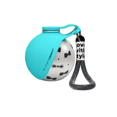 Modra natisnjena 285ml prenosna 304 nerjaveča steklenica za psa