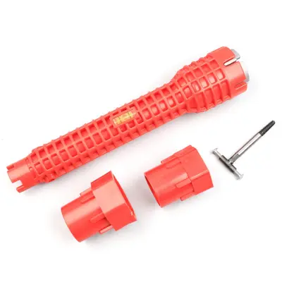 8-v-1 ključ za pipo in kotne ventile, rdeč ABS in zlitina