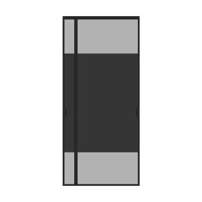 Levo odpirajoča črna magnetna mrežasta zavesa za vrata 90cm x 210cm