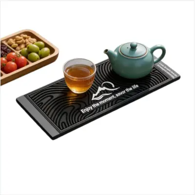 Zunanja nedrseča toplotno odporna mehka gumijasta barska podloga — podloga za odcejanje skodelic za črni čajni set