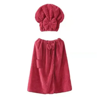 Nosljiva kopalna brisača z naramnicami, vpojna, nastavljiva velikost 2XL–4XL, žep | LUXROBA Rdeča