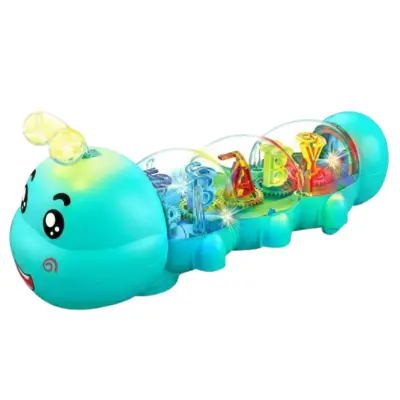 Interaktivna plazeča gosenica z glasbo in lučkami, samodejno izogibanje oviram | CATERLY Modra