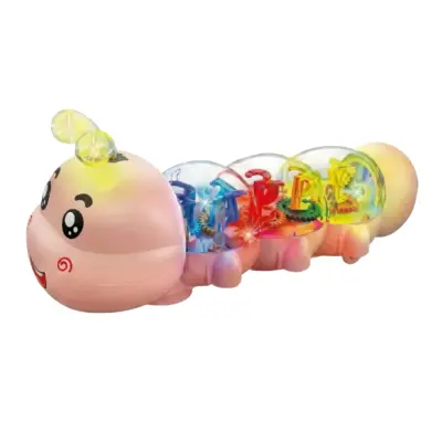 Interaktivna plazeča gosenica z glasbo in lučkami, samodejno izogibanje oviram | CATERLY Roza