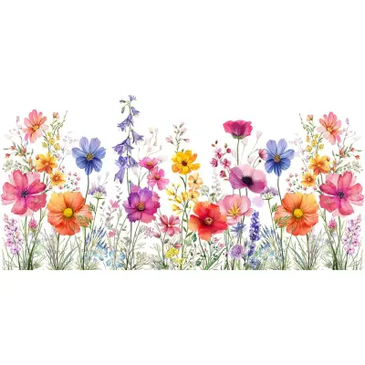 Cvetlična nalepka za okno, dvostranski tisk, odstranljiva dekoracija | FLORASTIK Pisano cvetje