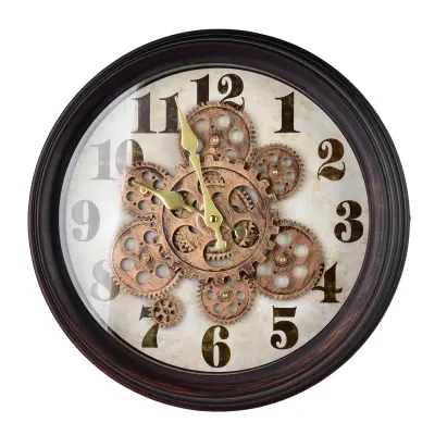 Stenska ura plastika/steklo RAMSEY 35x35x7 cm črna/bakrena 1 kos