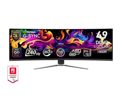 Monitor MSI MPG 491CQPX QD-OLED, 124 cm (49"), 5120x1440, 240 Hz, QD-OLED, 0,03 ms|Gaming