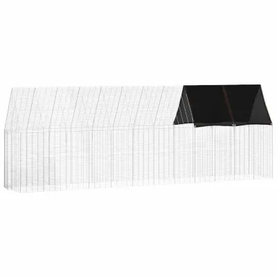 vidaXL Kletka za piščance 2 pcs srebrna 600 x 100 x 210 cm