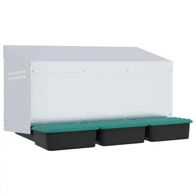 vidaXL Gnezdišče za piščance s 3 predelki, stensko, pocinkano jeklo