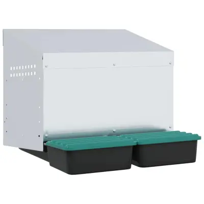 vidaXL Gnezdilnica za piščance z 2 predelkoma, stenska, pocinkana jekla