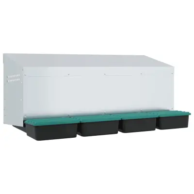 vidaXL Gnezdišče za piščance s 4 predelki, stensko, pocinkano jeklo