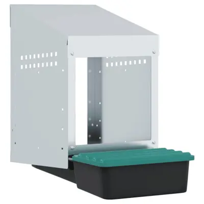 vidaXL Gnezdišče za piščance z 1 predelkom, stensko, pocinkano jeklo