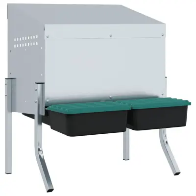 vidaXL Gnezdišče za piščance z 2 predelkoma in nogami iz pocinkanega jekla