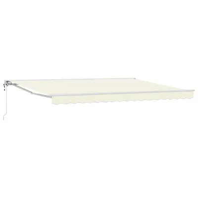 vidaXL Električni zložljiv senčnik Krem 4,5 × 3,5 m