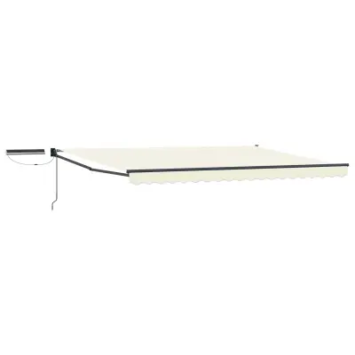 vidaXL Električni zložljiv senčnik krema 5 x 3 m